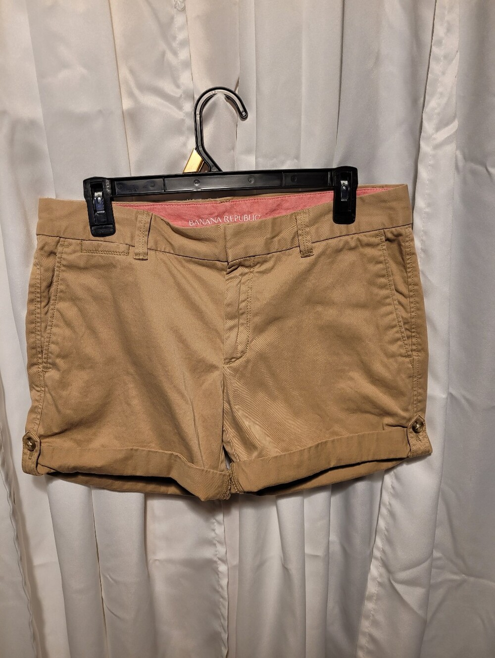 Banana Republic Women's Khaki Roll-Cuff Bermuda Shorts